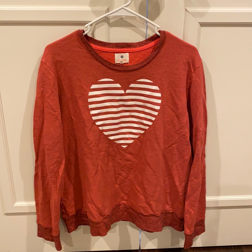 Sundry crew neck sweatshirt with heart print